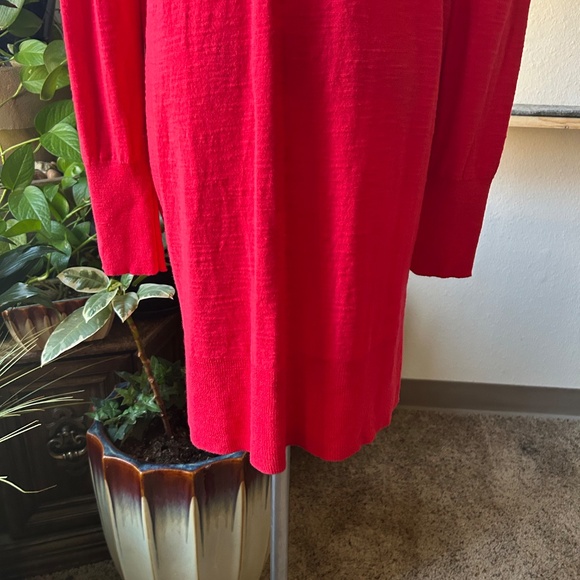 New Loft Raspberry 100% Cotton Open Front Cardigan size L - Picture 9 of 12